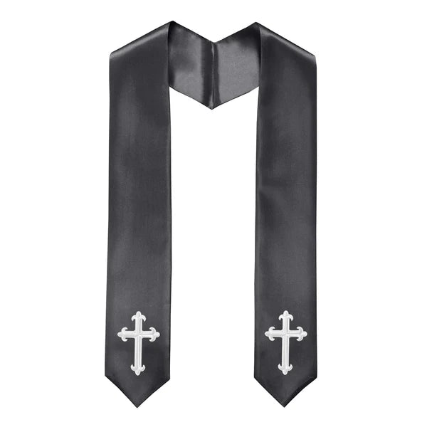 60" CHOIR STOLE WITH CROSS EMBROIDERY