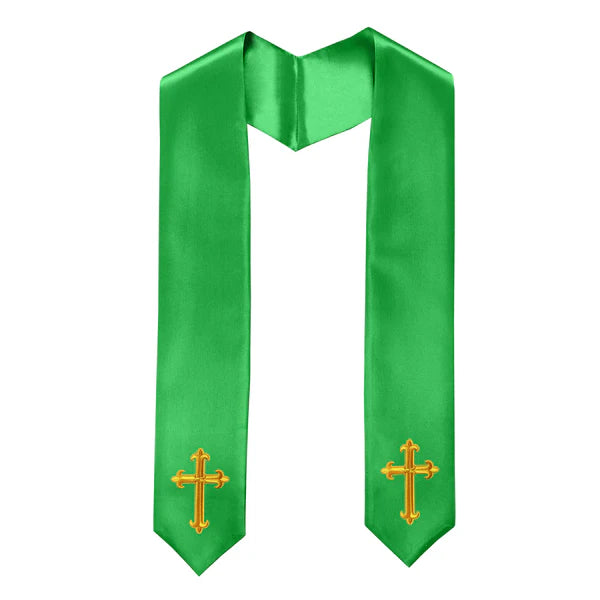 60" CHOIR STOLE WITH CROSS EMBROIDERY