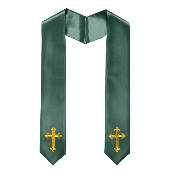 60" CHOIR STOLE WITH CROSS EMBROIDERY