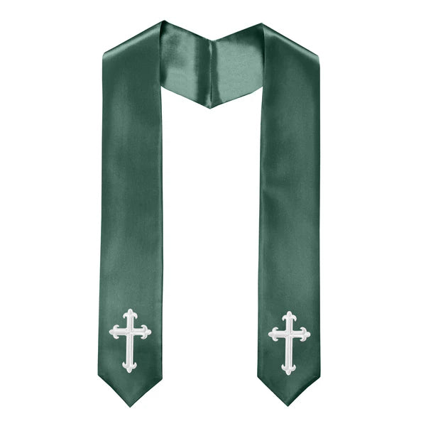 60" CHOIR STOLE WITH CROSS EMBROIDERY