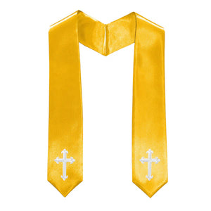 60" CHOIR STOLE WITH CROSS EMBROIDERY
