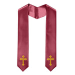 60" CHOIR STOLE WITH CROSS EMBROIDERY