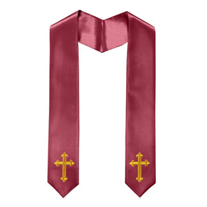 60" CHOIR STOLE WITH CROSS EMBROIDERY