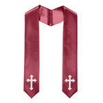 60" CHOIR STOLE WITH CROSS EMBROIDERY