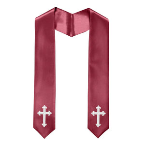 60" CHOIR STOLE WITH CROSS EMBROIDERY