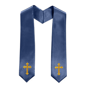60" CHOIR STOLE WITH CROSS EMBROIDERY