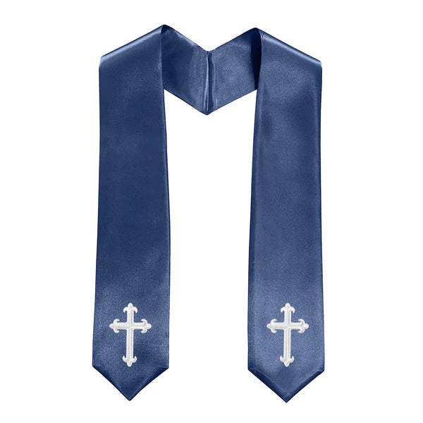 60" CHOIR STOLE WITH CROSS EMBROIDERY