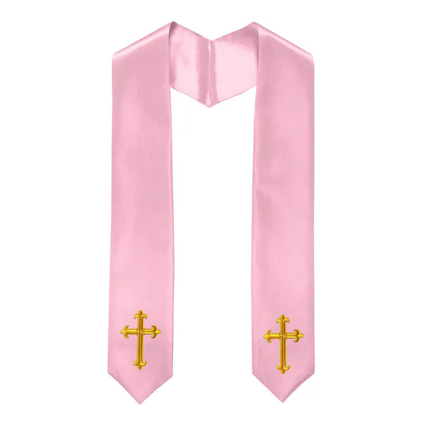 60" CHOIR STOLE WITH CROSS EMBROIDERY