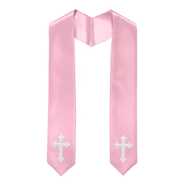 60" CHOIR STOLE WITH CROSS EMBROIDERY