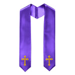 60" CHOIR STOLE WITH CROSS EMBROIDERY
