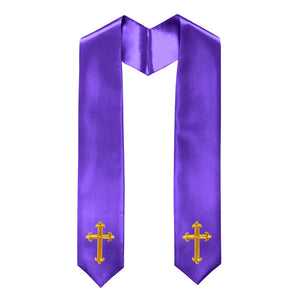 60" CHOIR STOLE WITH CROSS EMBROIDERY
