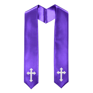 60" CHOIR STOLE WITH CROSS EMBROIDERY
