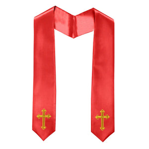 60" CHOIR STOLE WITH CROSS EMBROIDERY