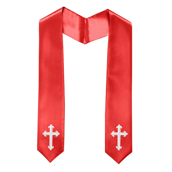60" CHOIR STOLE WITH CROSS EMBROIDERY