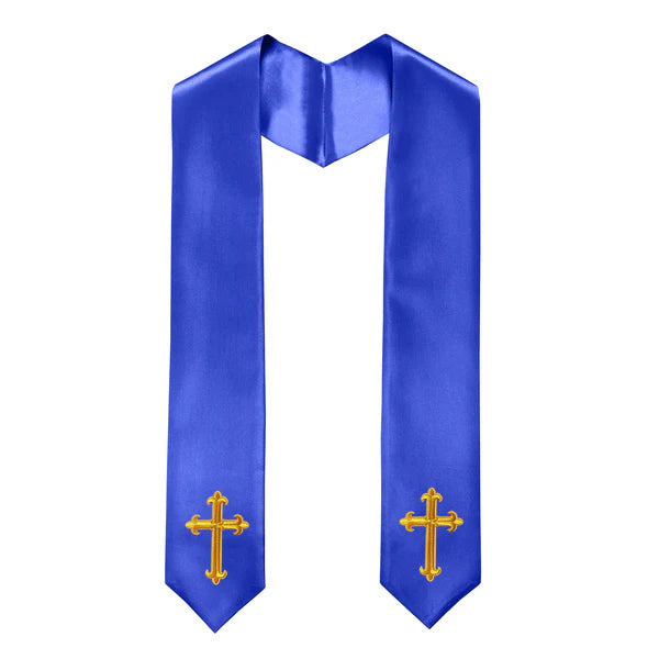 60" CHOIR STOLE WITH CROSS EMBROIDERY