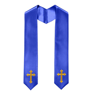 60" CHOIR STOLE WITH CROSS EMBROIDERY