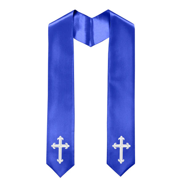 60" CHOIR STOLE WITH CROSS EMBROIDERY