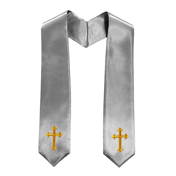 60" CHOIR STOLE WITH CROSS EMBROIDERY