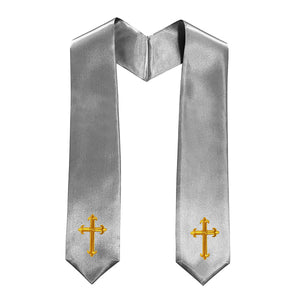 60" CHOIR STOLE WITH CROSS EMBROIDERY