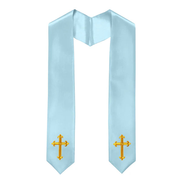 60" CHOIR STOLE WITH CROSS EMBROIDERY