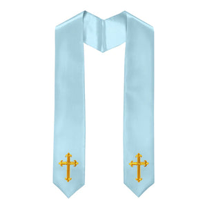 60" CHOIR STOLE WITH CROSS EMBROIDERY