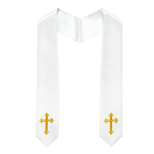 60" CHOIR STOLE WITH CROSS EMBROIDERY