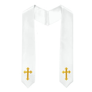 60" CHOIR STOLE WITH CROSS EMBROIDERY