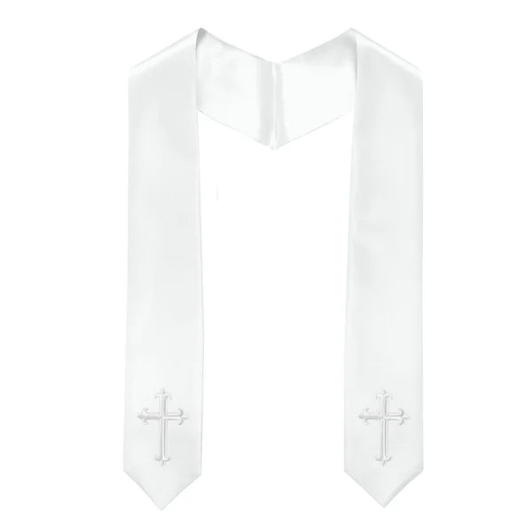 60" CHOIR STOLE WITH CROSS EMBROIDERY
