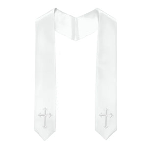 60" CHOIR STOLE WITH CROSS EMBROIDERY